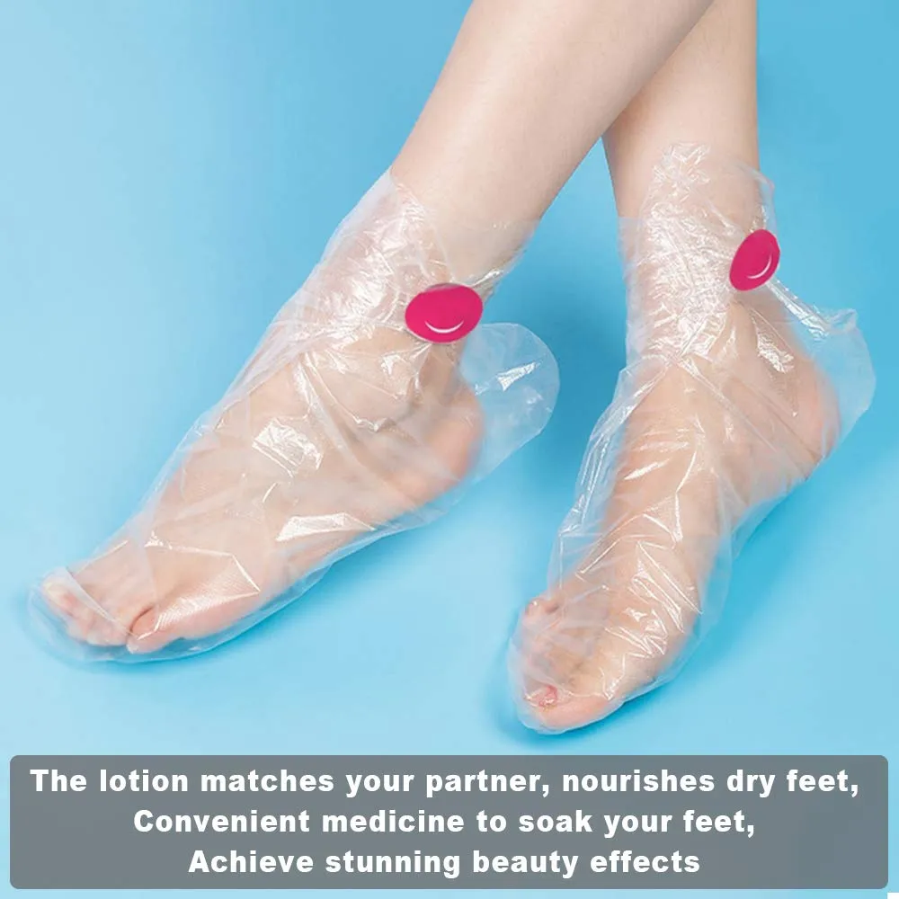 100pcs Clear Plastic Disposable Booties Paraffin Bath Liners for Foot Pedicure Hot Spa Wax Treatment Foot Covers Bags 100pcs Foot Cover