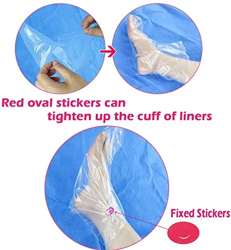 100pcs Clear Plastic Disposable Booties Paraffin Bath Liners for Foot Pedicure Hot Spa Wax Treatment Foot Covers Bags 100pcs Foot Cover