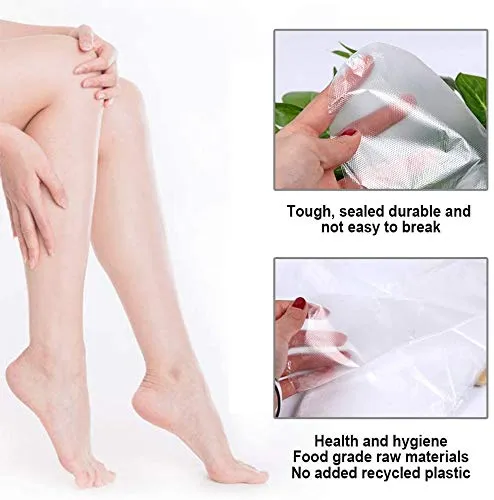 100pcs Clear Plastic Disposable Booties Paraffin Bath Liners for Foot Pedicure Hot Spa Wax Treatment Foot Covers Bags 100pcs Foot Cover