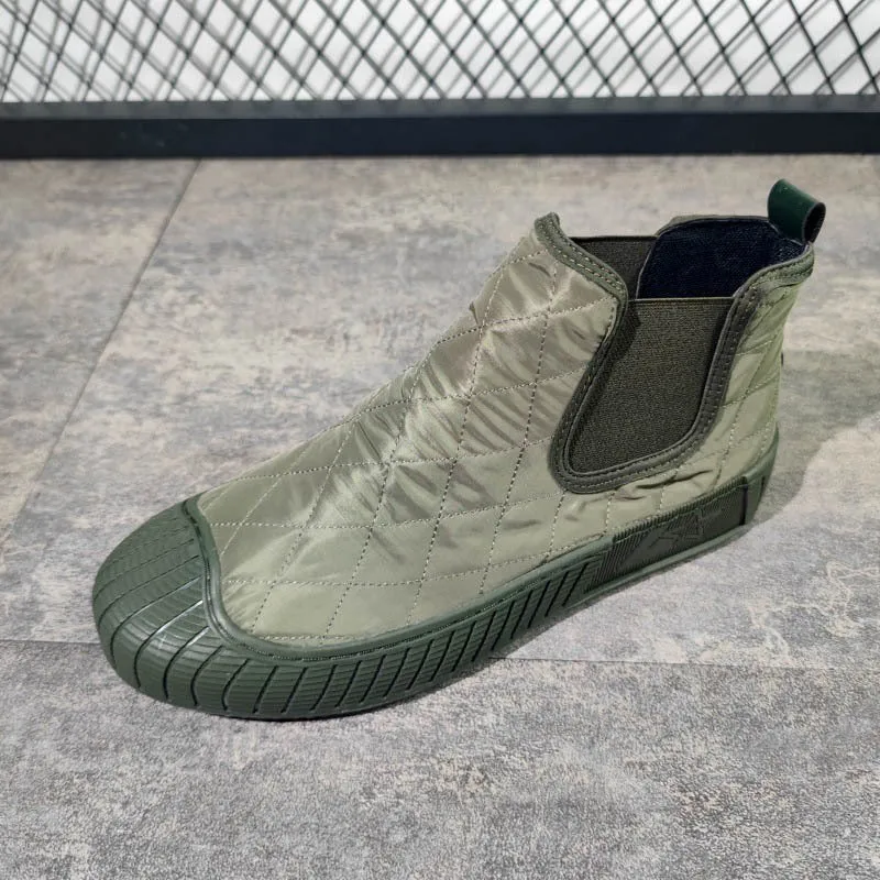 2023 spirit guy men's high-top slip-on casual shoes autumn and winter new trendy men's shoes Korean version popular cloth shoes men