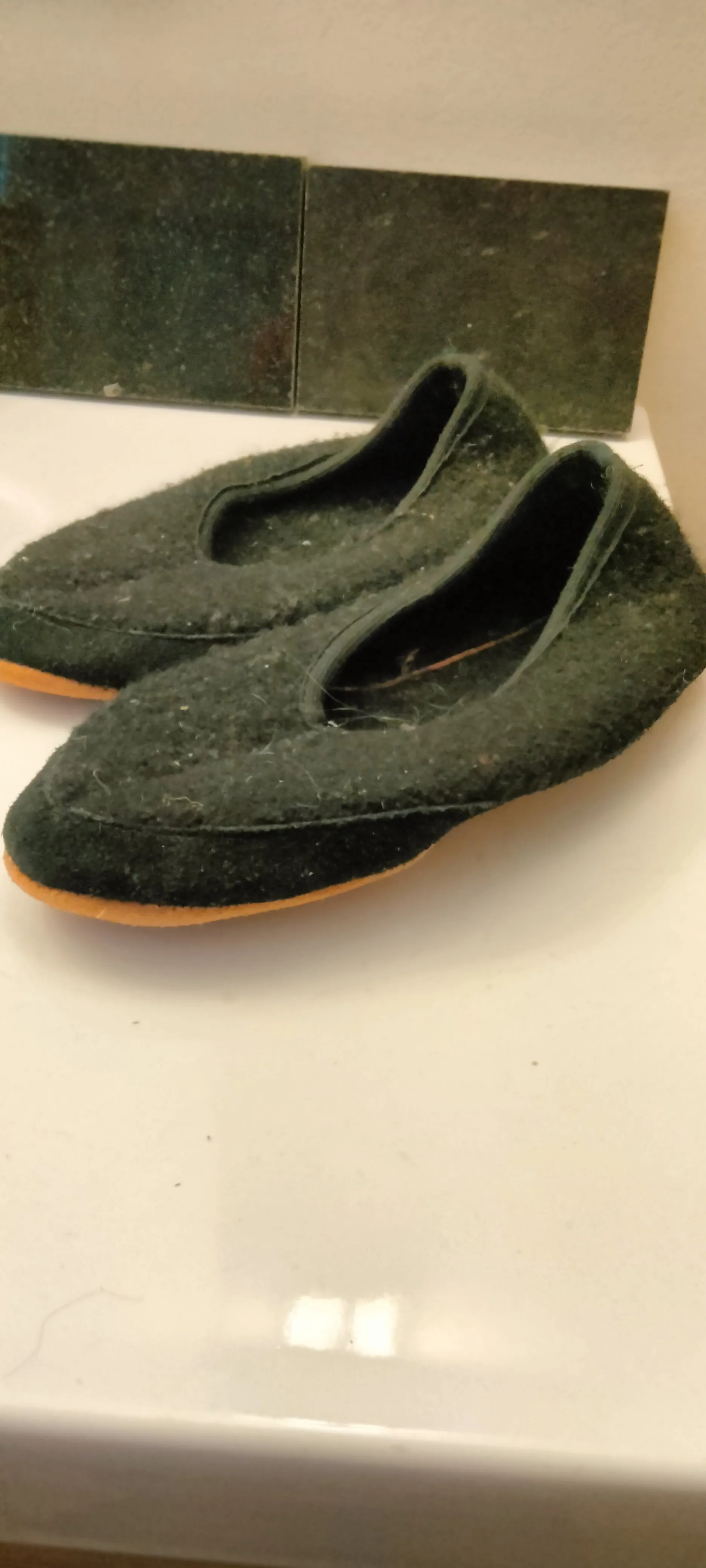 700 Biolana Boiled Wool Slippers House Shoe Ballerina with non-slip leather outsole.