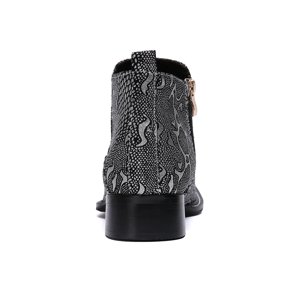 Autumn and winter cowhide short boots men's boots British Martin boots fashion leather boots men's pointed business high-top shoes chel boots