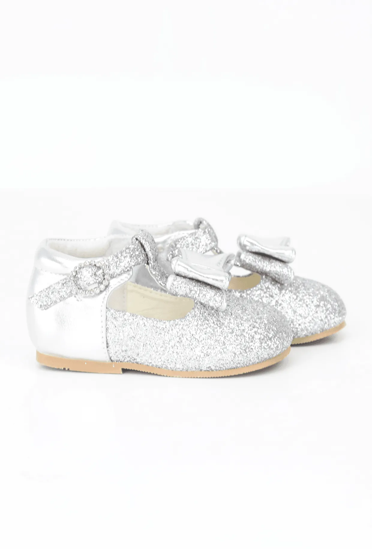 Baby Girls Sparkly Mary Jane Shoes - CORA - Silver