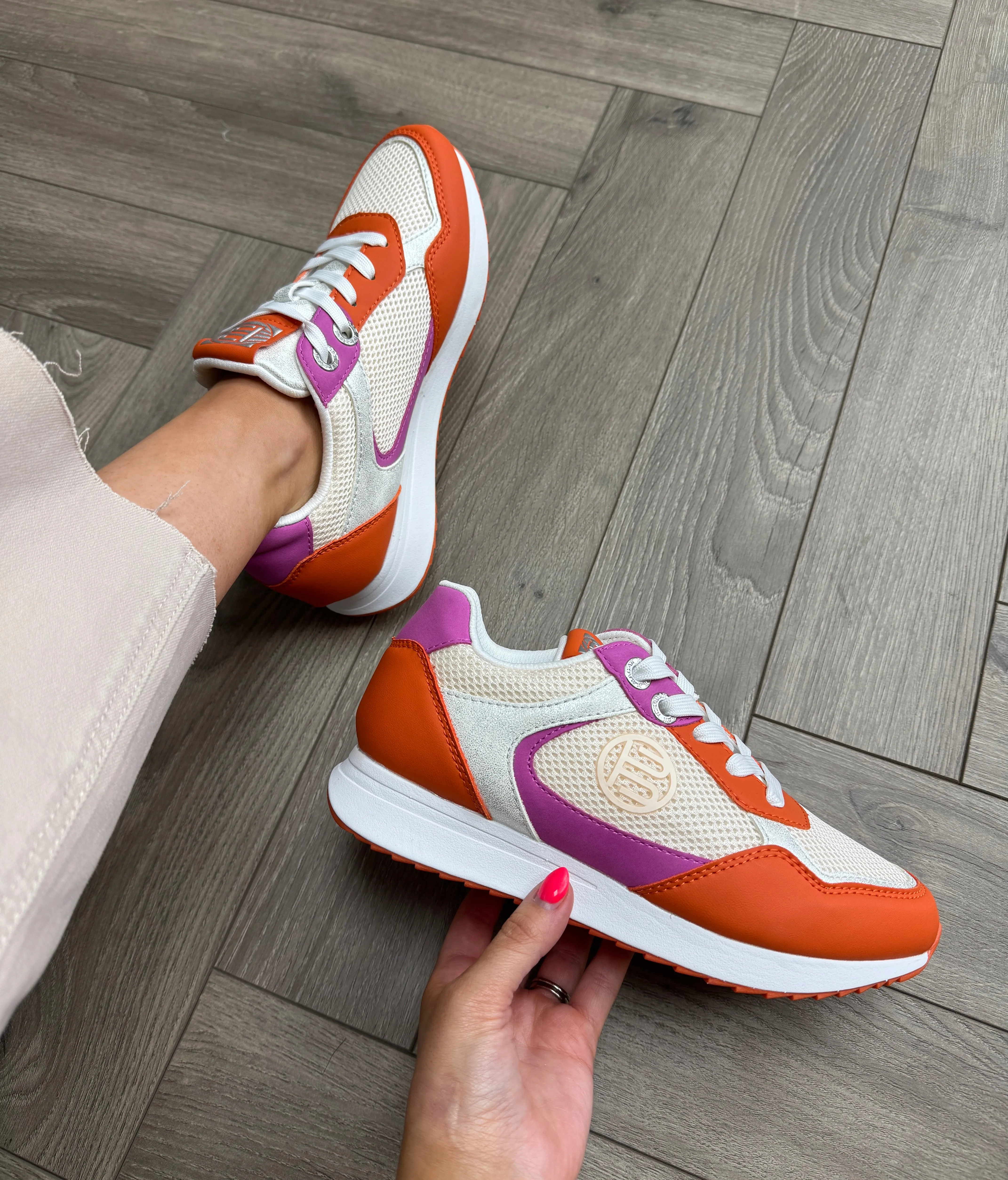 Bagatt D31-ARA02-5050 Mesh Trainer With Orange Trim - Orange/Multicolour (B1)