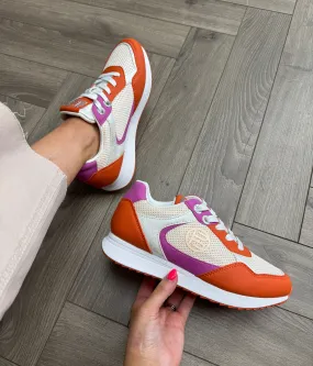 Bagatt D31-ARA02-5050 Mesh Trainer With Orange Trim - Orange/Multicolour (B1)