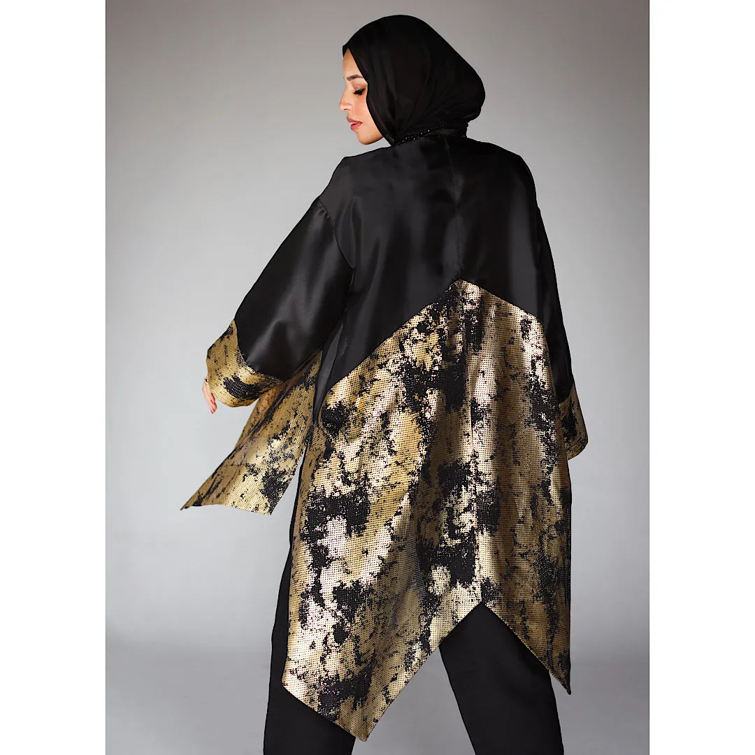Black & golden metallic cardigan