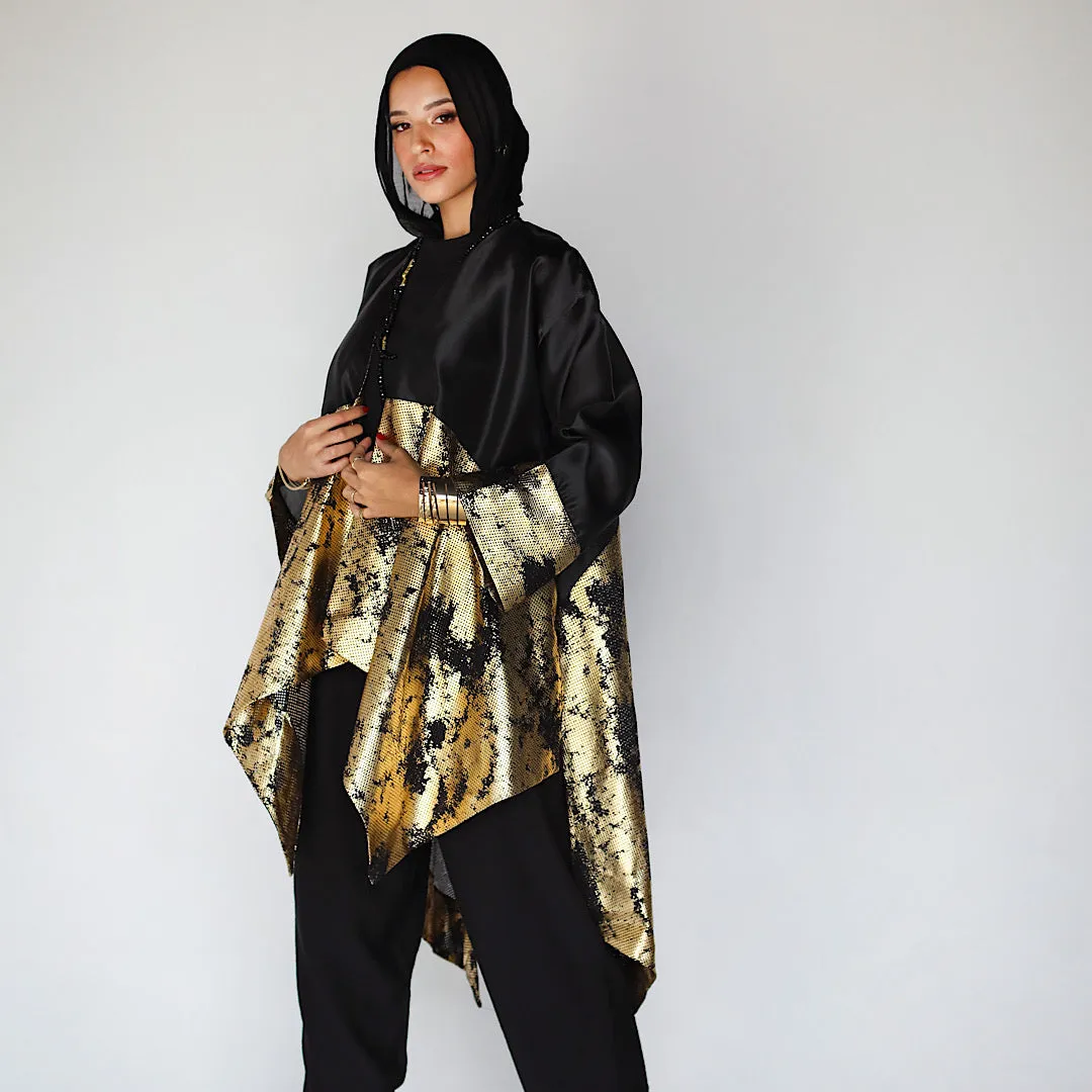 Black & golden metallic cardigan