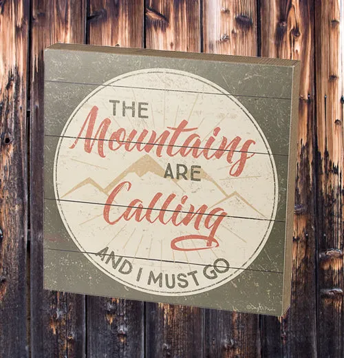 Box Sign "The Mountains"