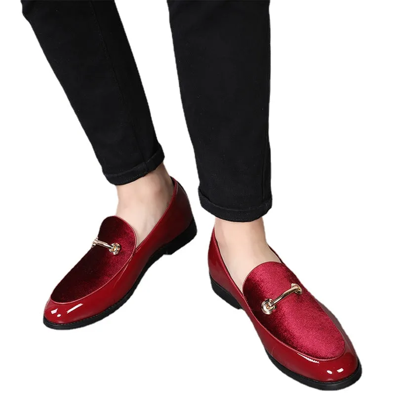 British you are leather shoes suede patent leather casual shoes Korean fashion loafers wedding men's shoes hairstylist single shoes