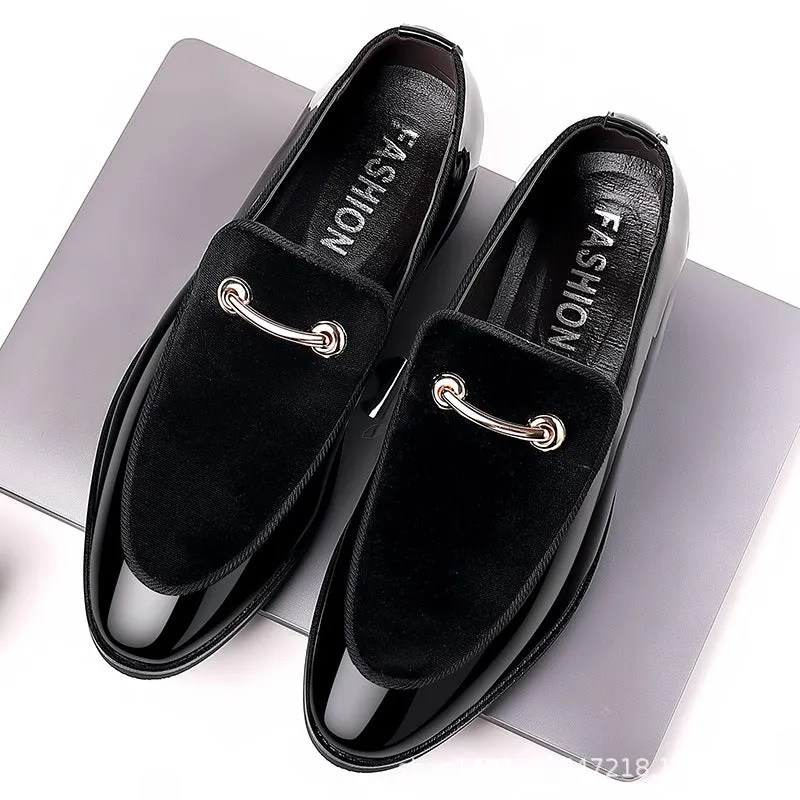 British you are leather shoes suede patent leather casual shoes Korean fashion loafers wedding men's shoes hairstylist single shoes