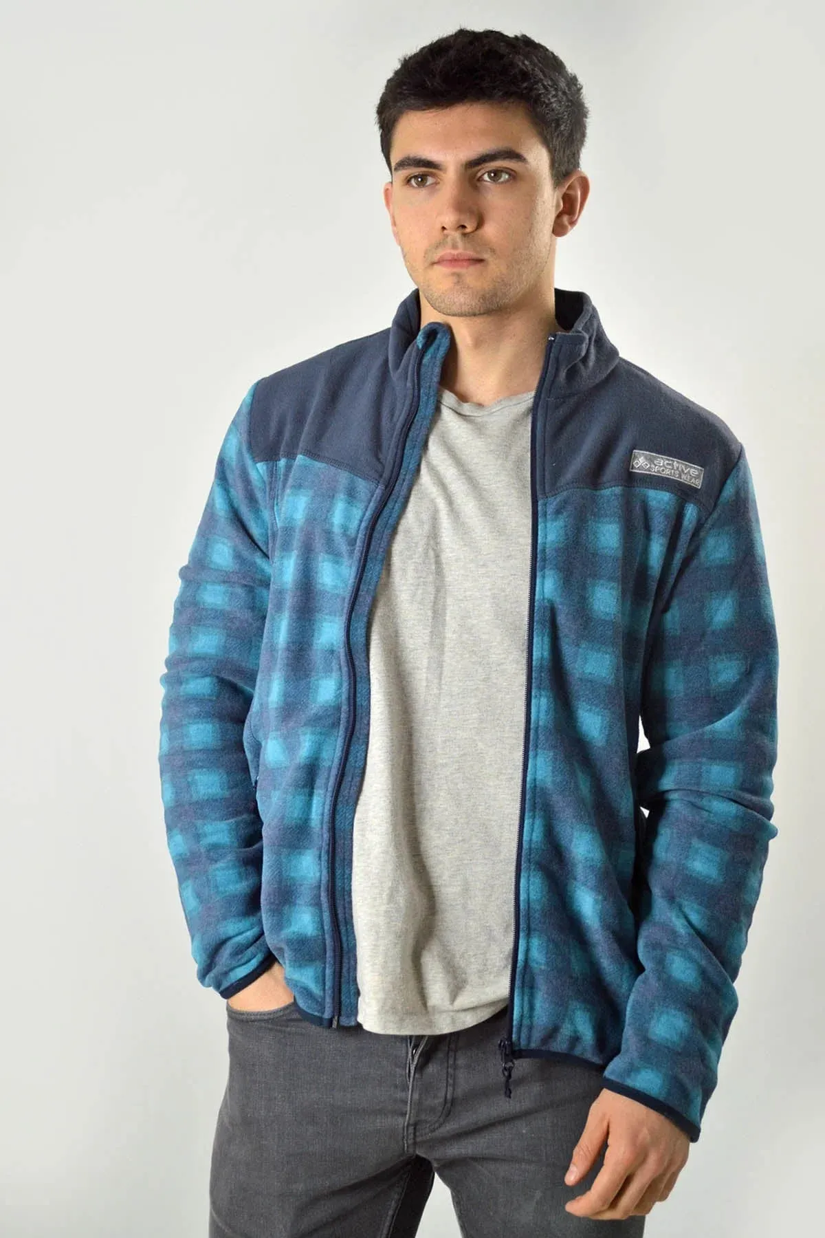 Check Zip Front Fleece