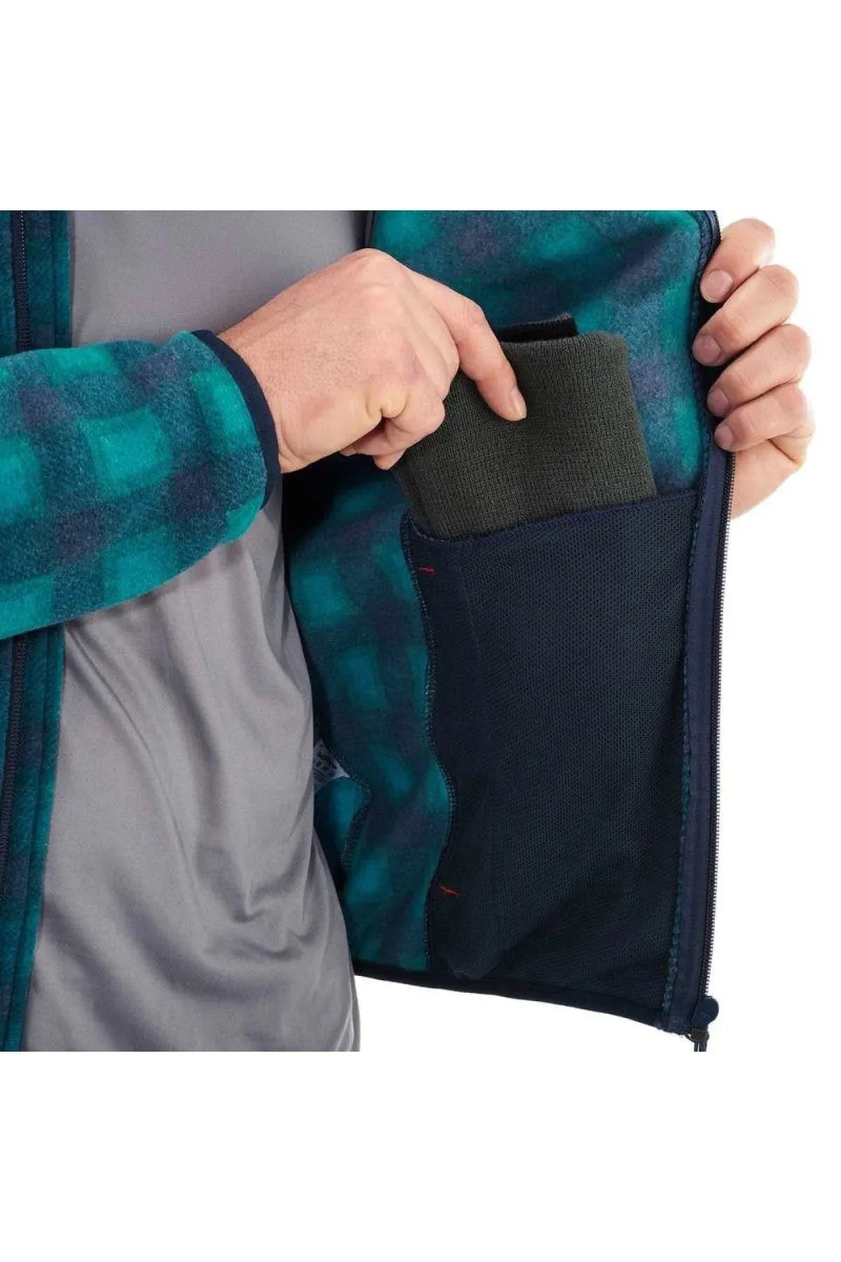 Check Zip Front Fleece