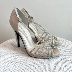 Crystal Open Toe Heels