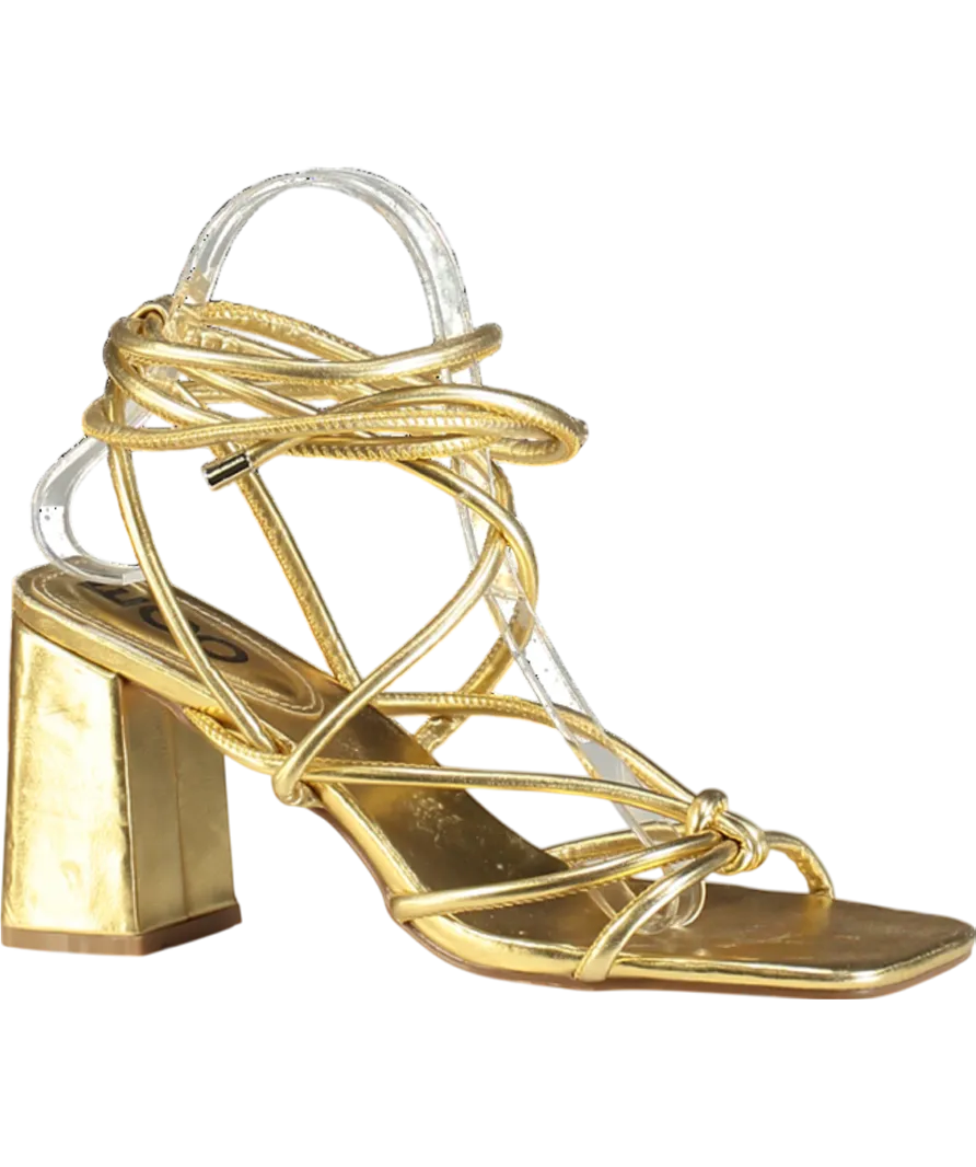 Ego Block Metallic Strappy Lace Up Heels UK 6 EU 39 👠