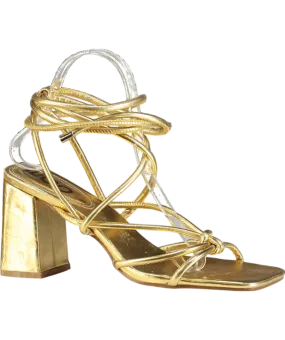 Ego Block Metallic Strappy Lace Up Heels UK 6 EU 39 👠