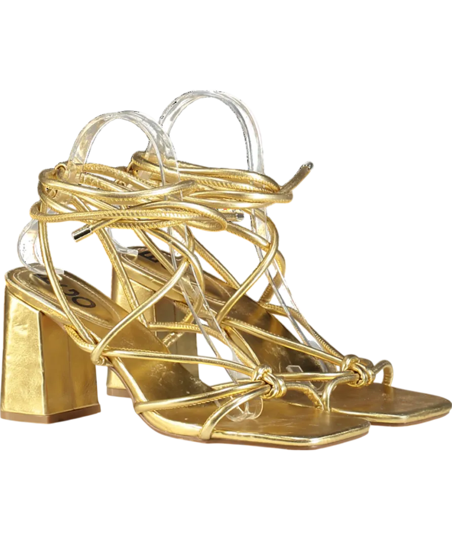 Ego Block Metallic Strappy Lace Up Heels UK 6 EU 39 👠