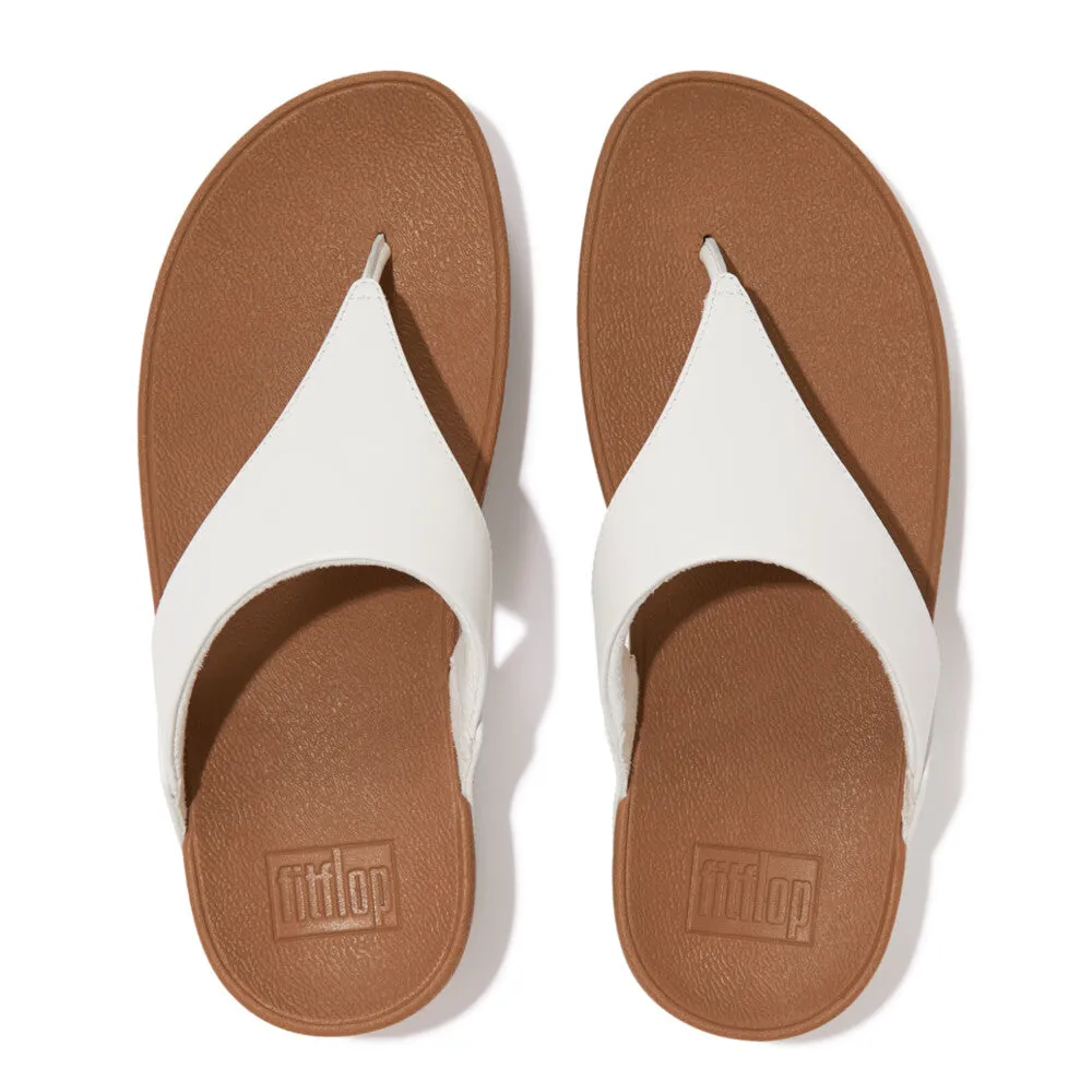 FitFlop Lulu Leather Toe Post Sandals White