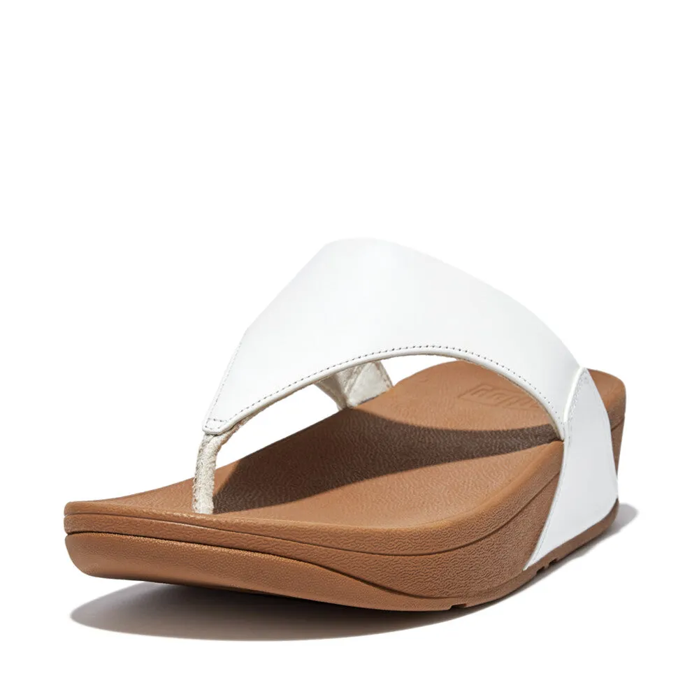 FitFlop Lulu Leather Toe Post Sandals White