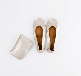 Foldable Ballet Flats Wedding Favors - Champagne Gold