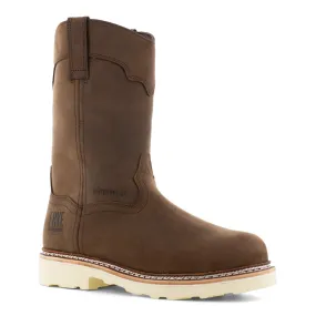 Frye Men's 10" Dark Brown Waterproof Wellignton Round Steel Round Toe Work Boot