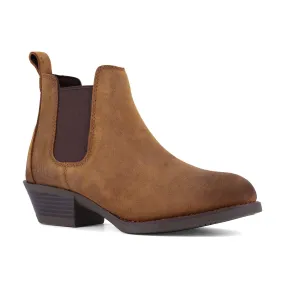 Frye Women's 5" Brown Safety Crafted Round Steel Toe Chelsea Work Boot