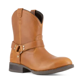 Frye Women's 8" Brown Crafted Round Steel Toe Harness Work Boot