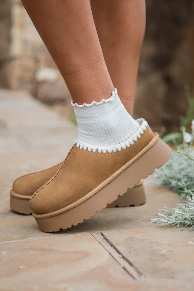 Gabbie Chestnut Embroidered Slippers FINAL SALE
