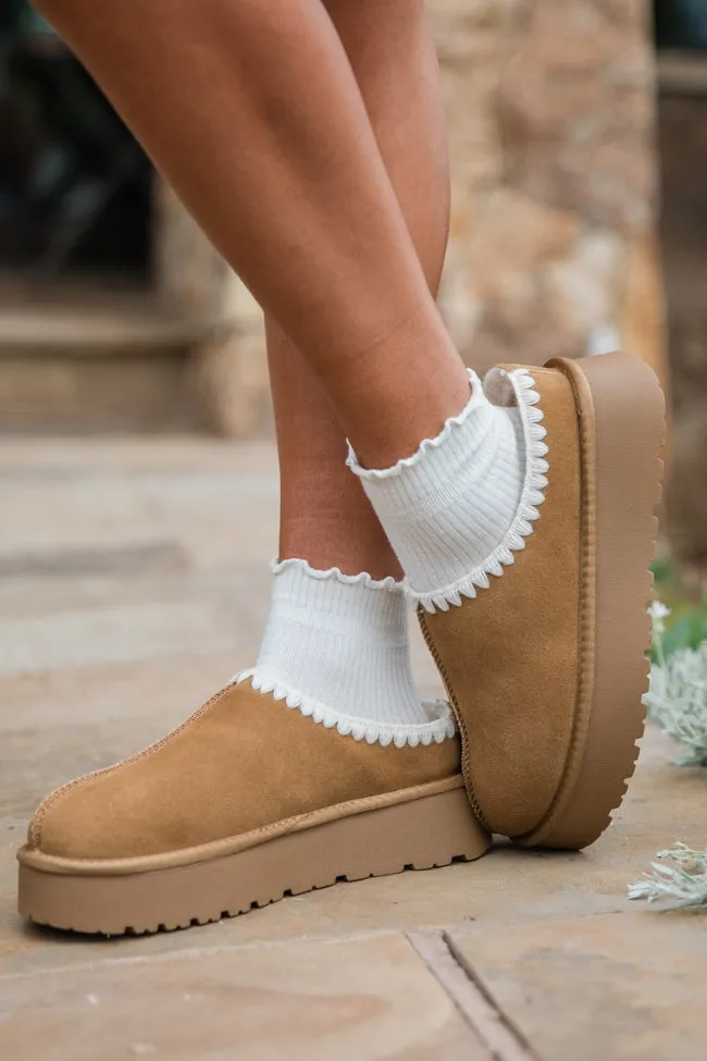 Gabbie Chestnut Embroidered Slippers FINAL SALE