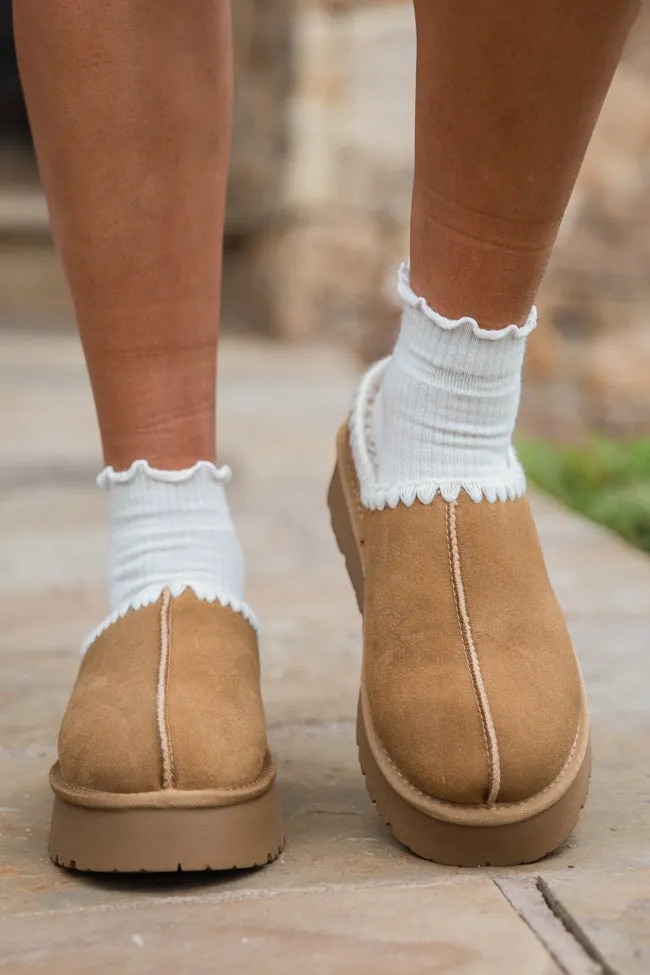 Gabbie Chestnut Embroidered Slippers FINAL SALE