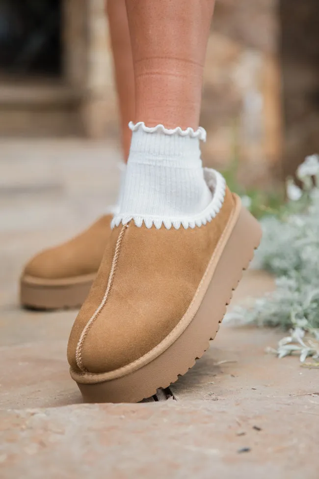 Gabbie Chestnut Embroidered Slippers FINAL SALE