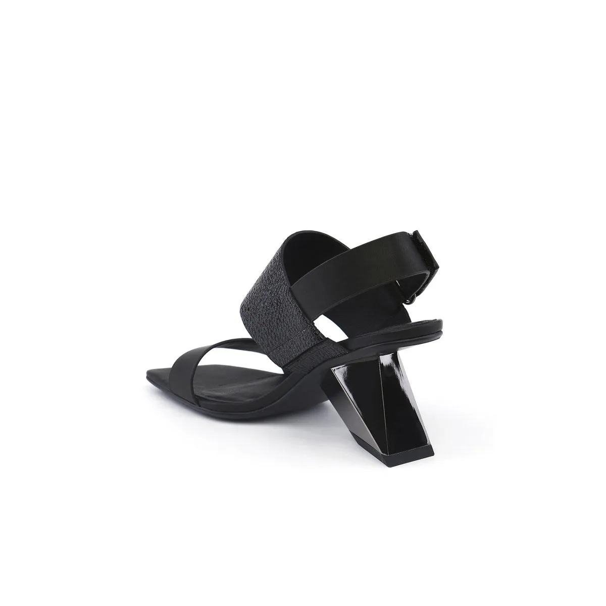Geometic Heel Fusion Strap Slingback Sandals