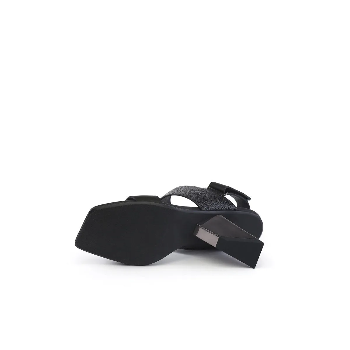 Geometic Heel Fusion Strap Slingback Sandals