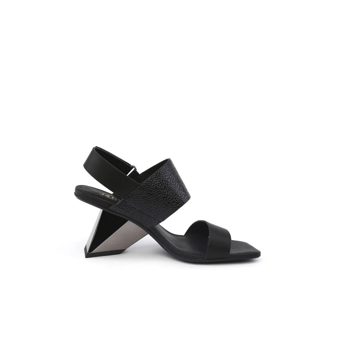 Geometic Heel Fusion Strap Slingback Sandals