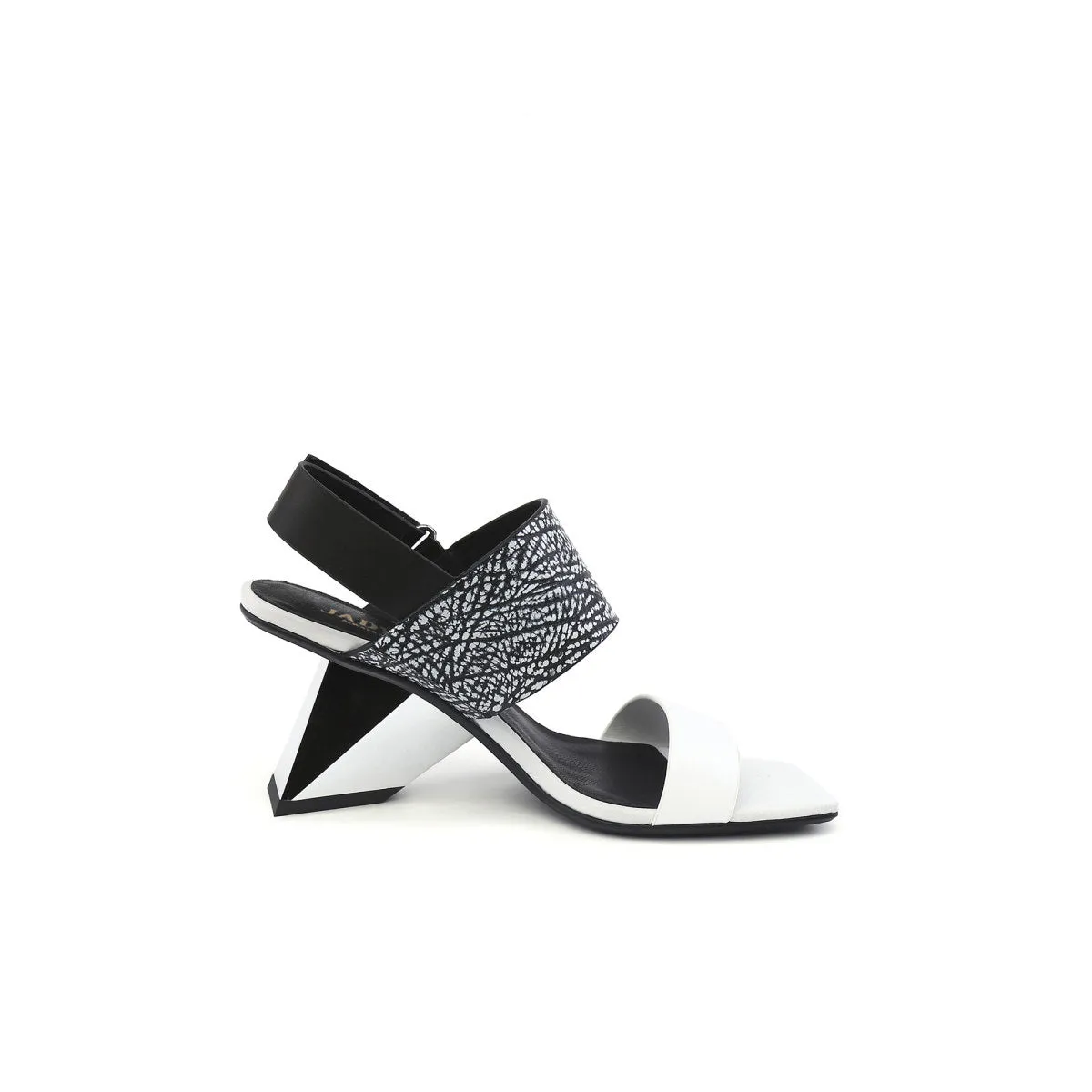 Geometic Heel Fusion Strap Slingback Sandals