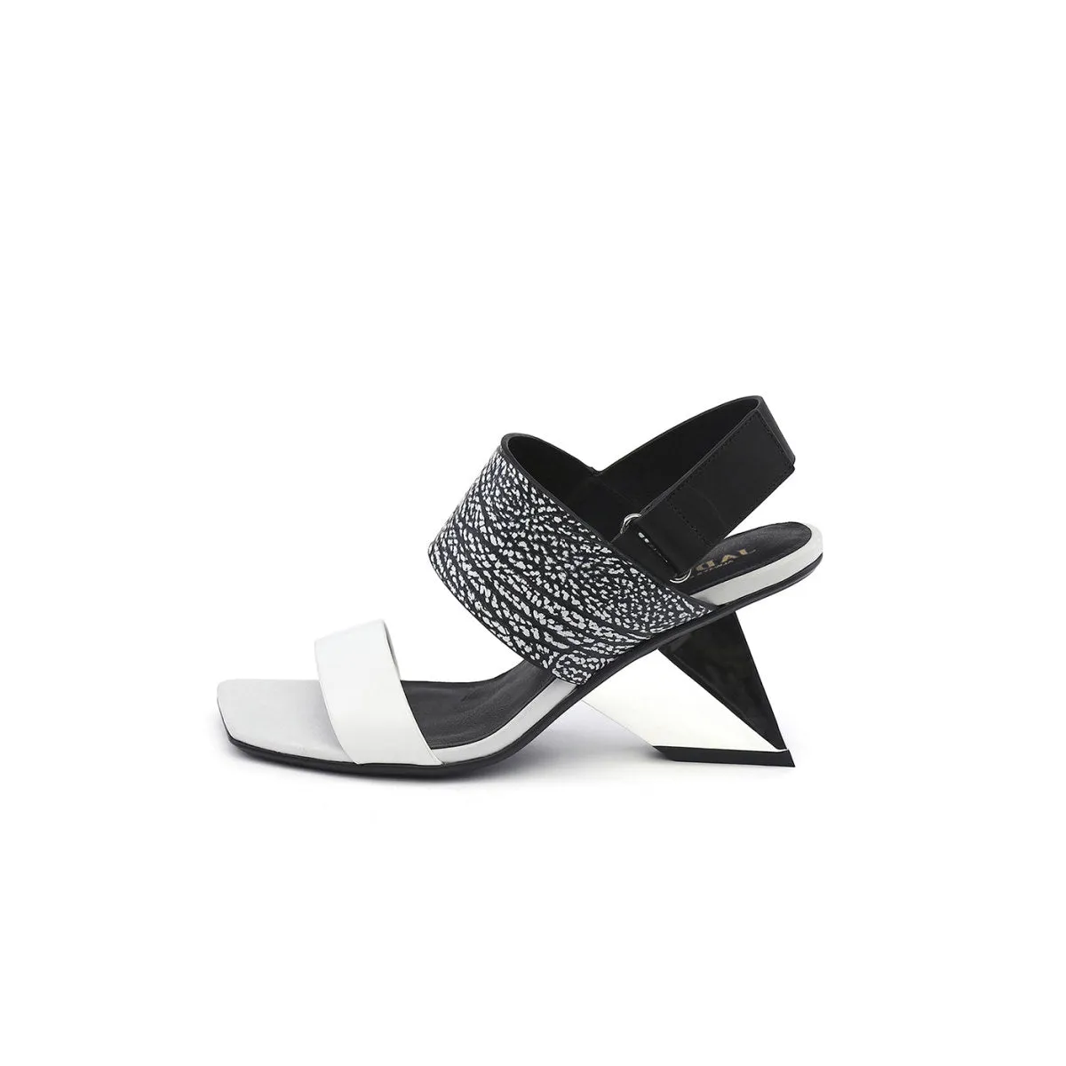 Geometic Heel Fusion Strap Slingback Sandals