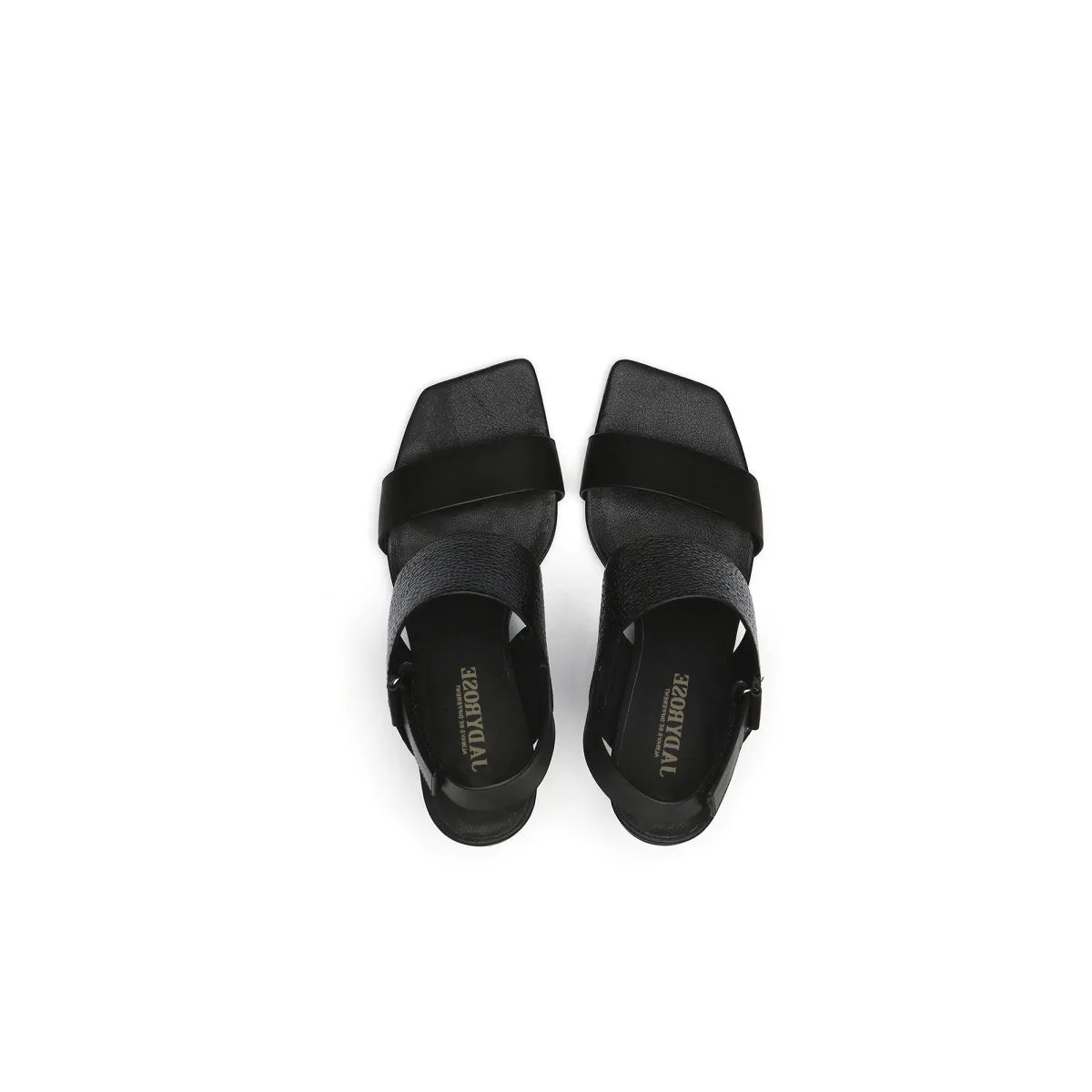 Geometic Heel Fusion Strap Slingback Sandals
