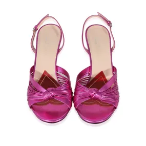 Gucci Metallic Pink Knot Heels Size 41 ULC1003