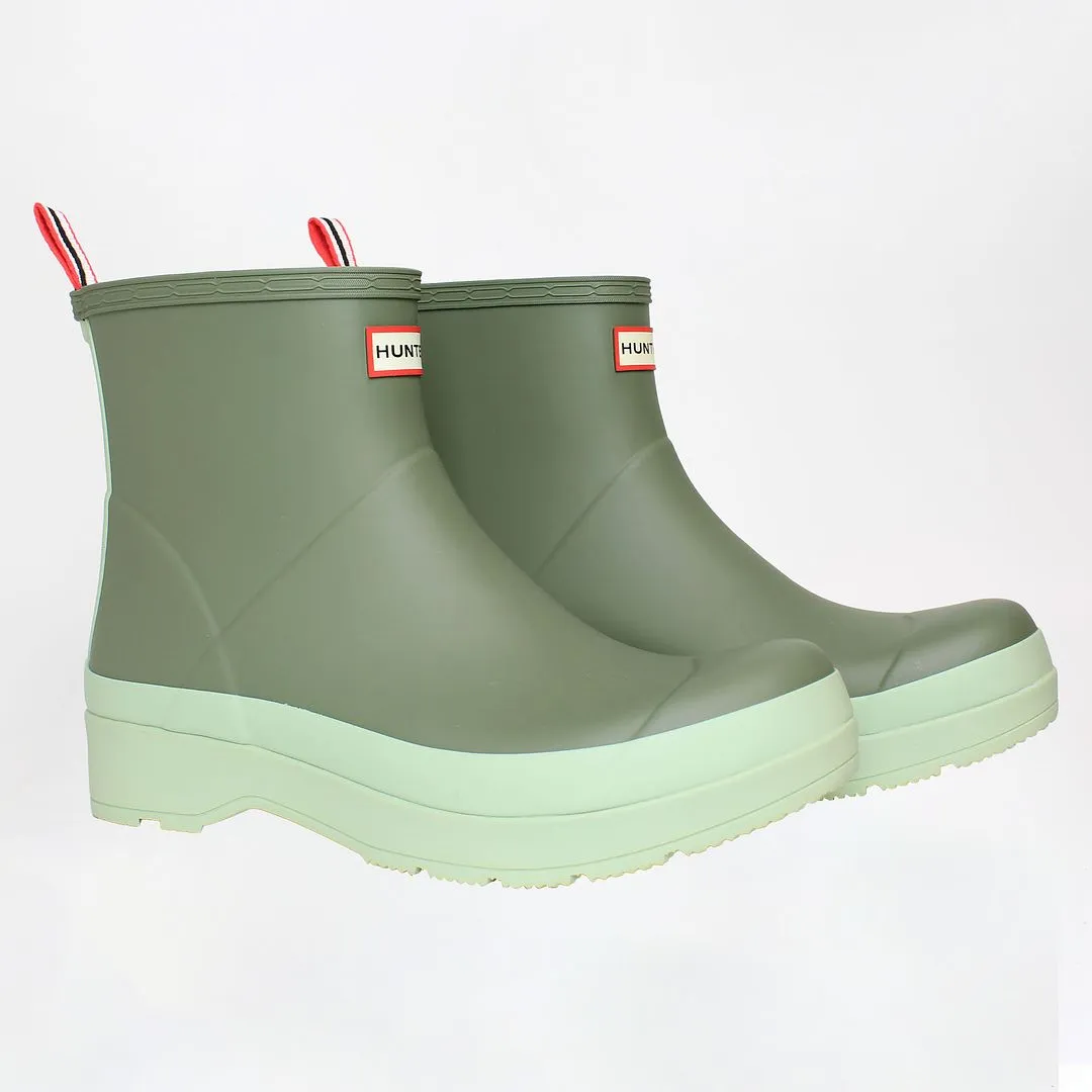 Hunter Play Short Mens Light Green Wellington Boots NO BOX