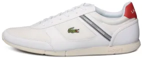 Lacoste Menerva Sport 0722 White Red Mens Leather Trainers