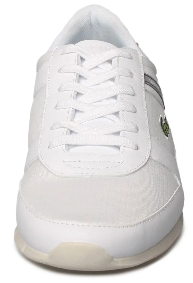 Lacoste Menerva Sport 0722 White Red Mens Leather Trainers