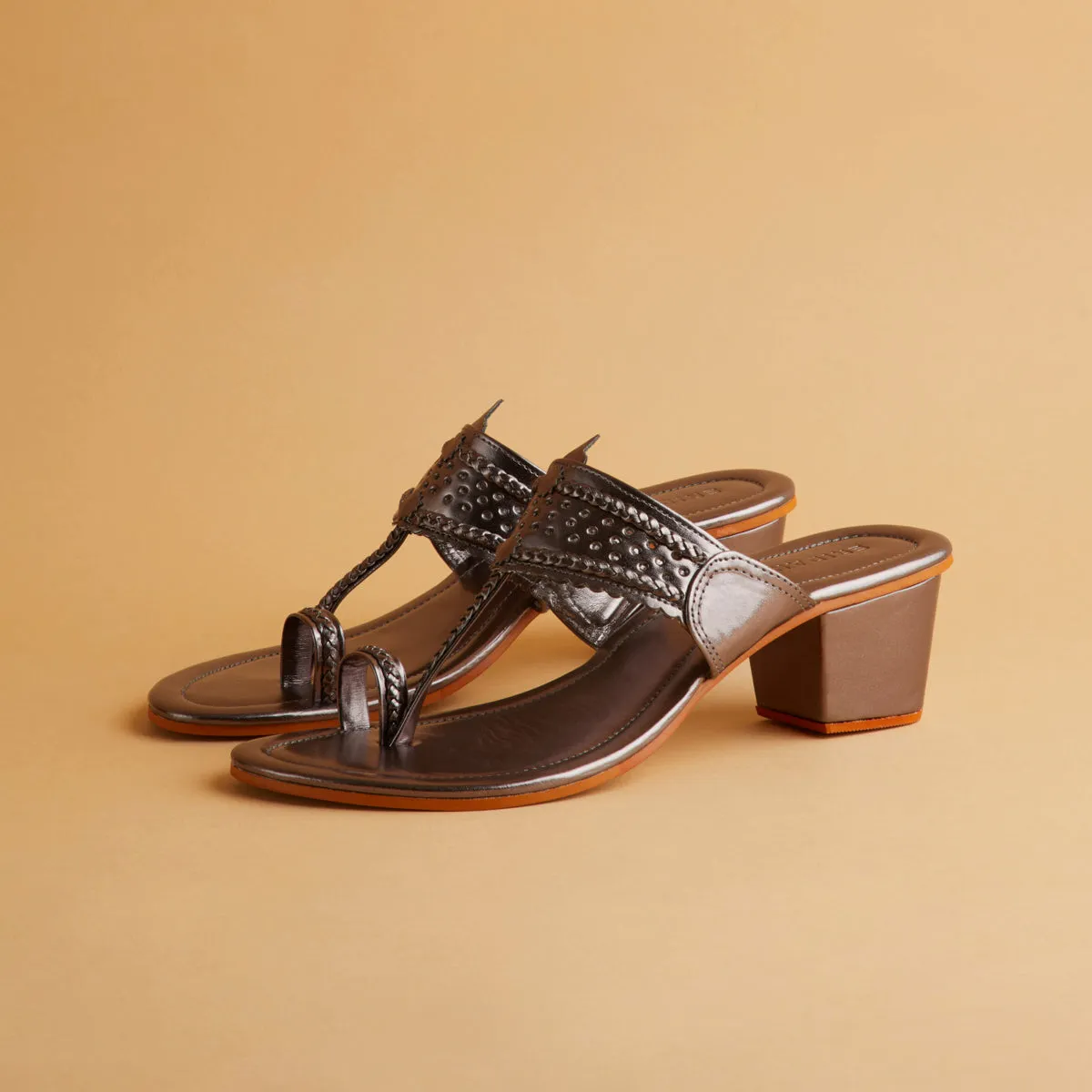 Liza Metallic Kolhapuri Heels