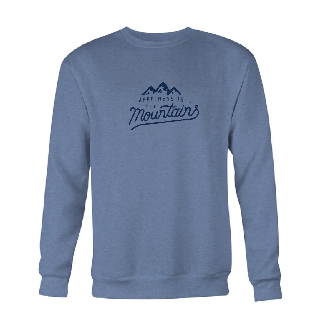 Men's Mountains Crew Sweatshirt, Heather Navy