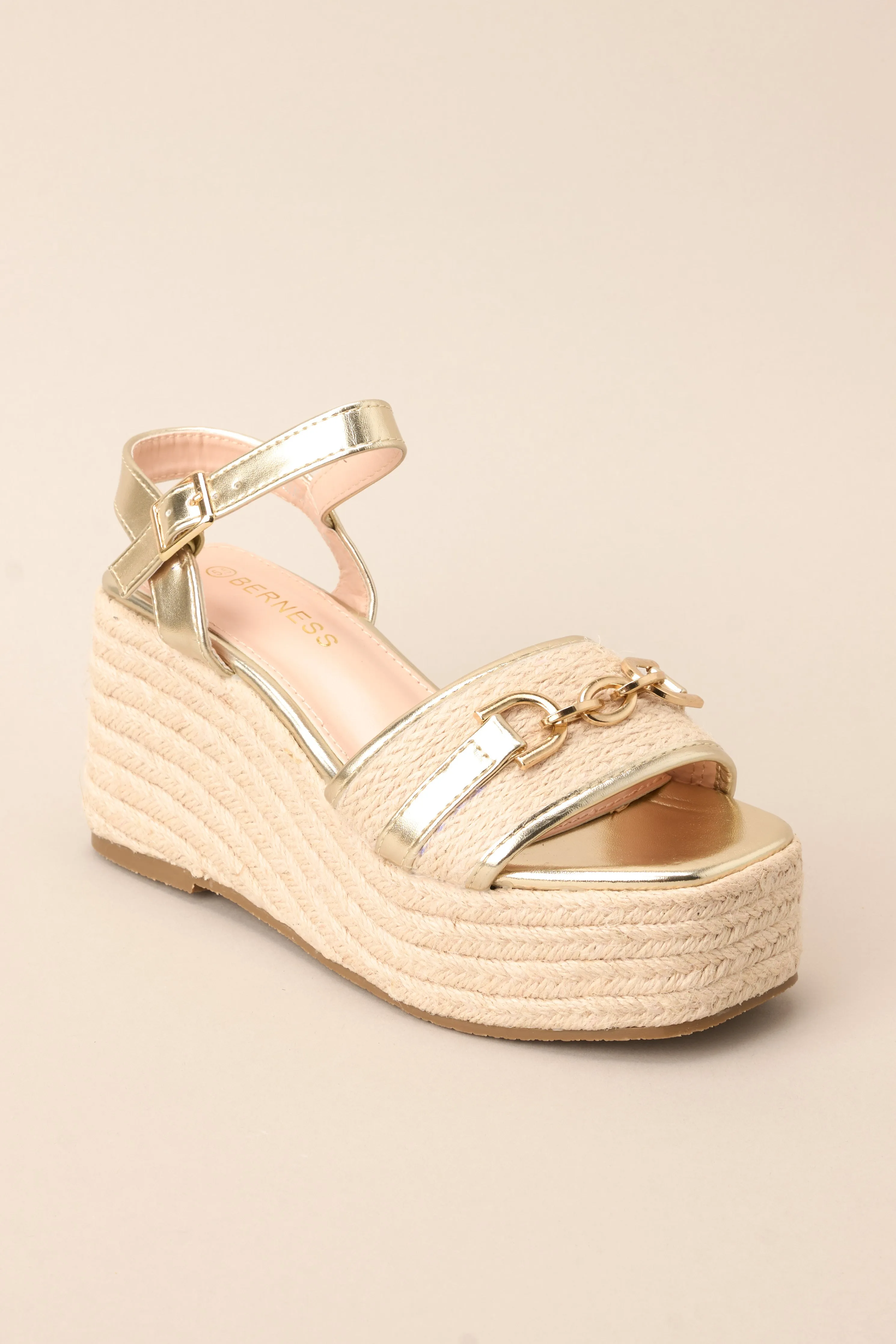 My Biggest Support Gold Platform Sandals