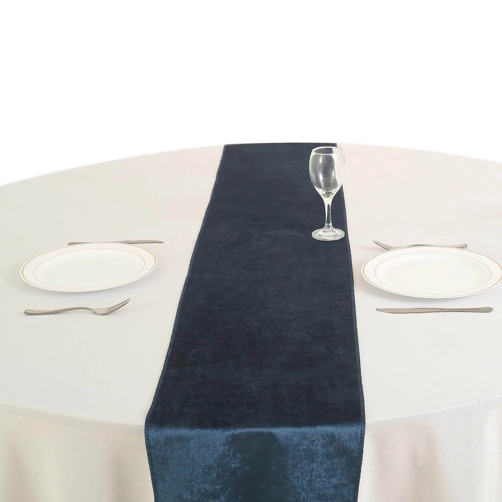 Navy Premium Velvet Satin Table Runner