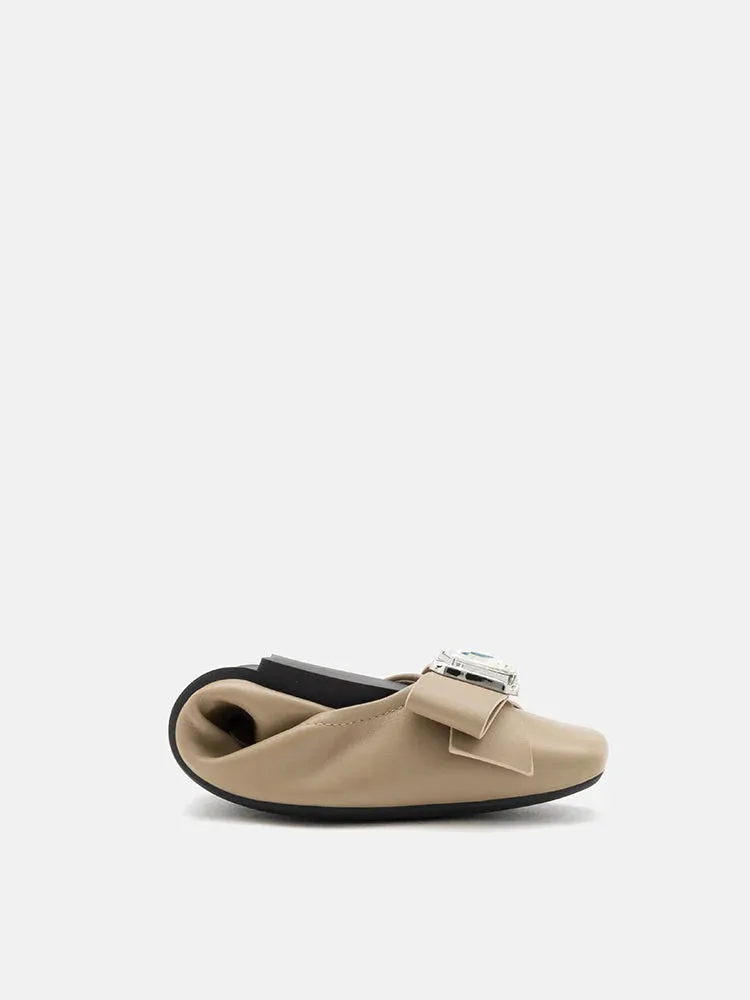 Noelle Diamante Bow Foldable Flats