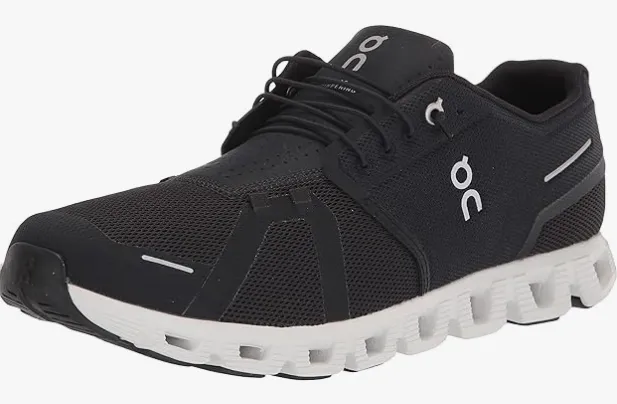 ON Men's Cloud 5 Sneakers, Black/White, 13