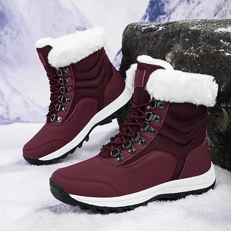Outdoor Non-slip Women Warm  Waterproof Boots Fashion Designer Plush Snow Boots
