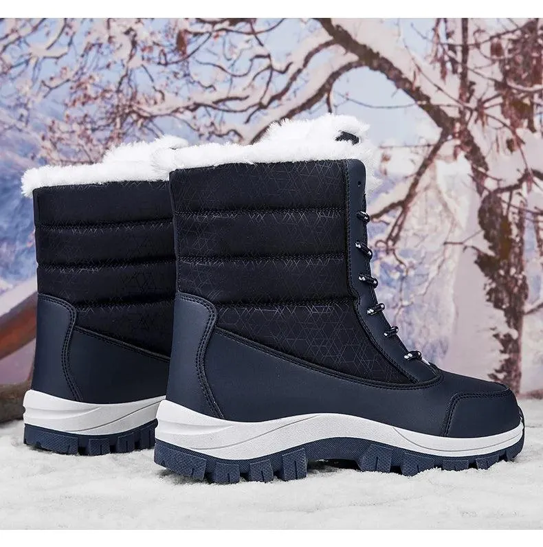 Outdoor Non-slip Women Warm  Waterproof Boots Fashion Designer Plush Snow Boots