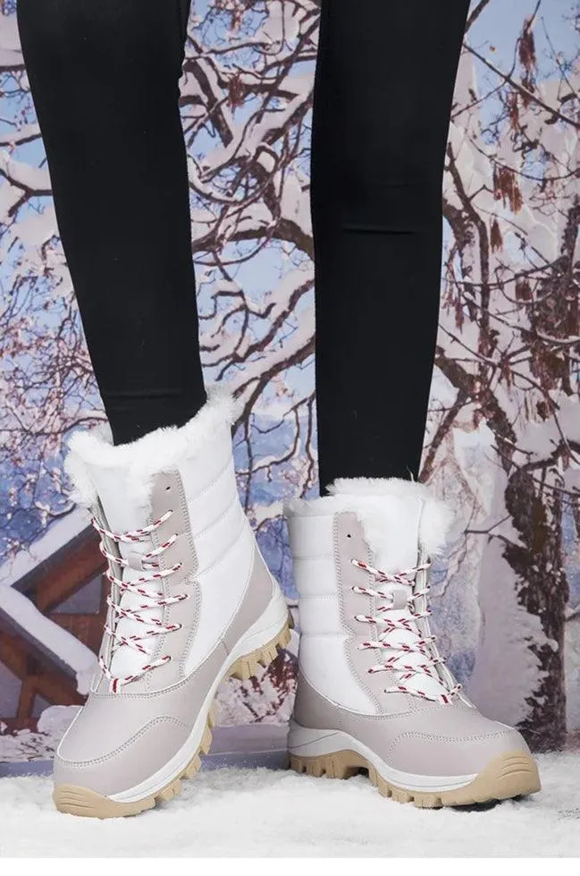 Outdoor Non-slip Women Warm  Waterproof Boots Fashion Designer Plush Snow Boots