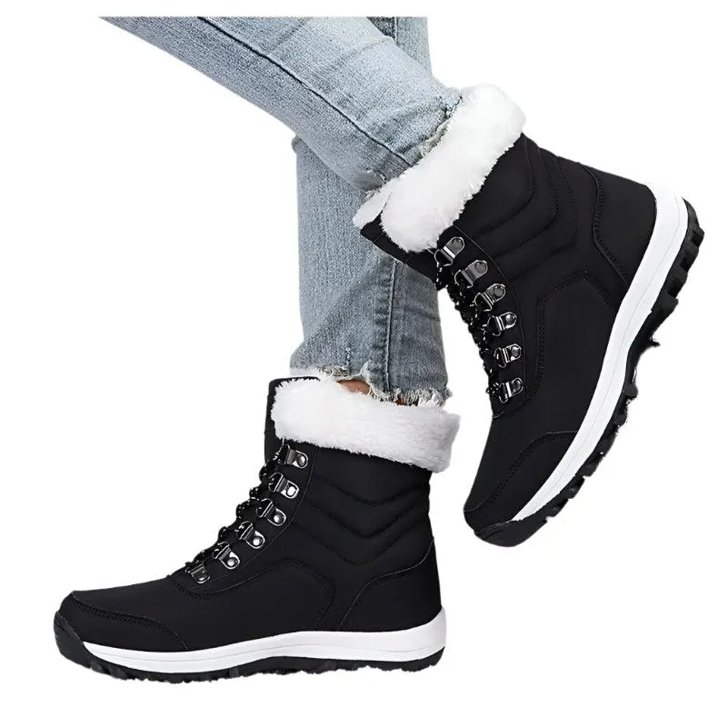 Outdoor Non-slip Women Warm  Waterproof Boots Fashion Designer Plush Snow Boots